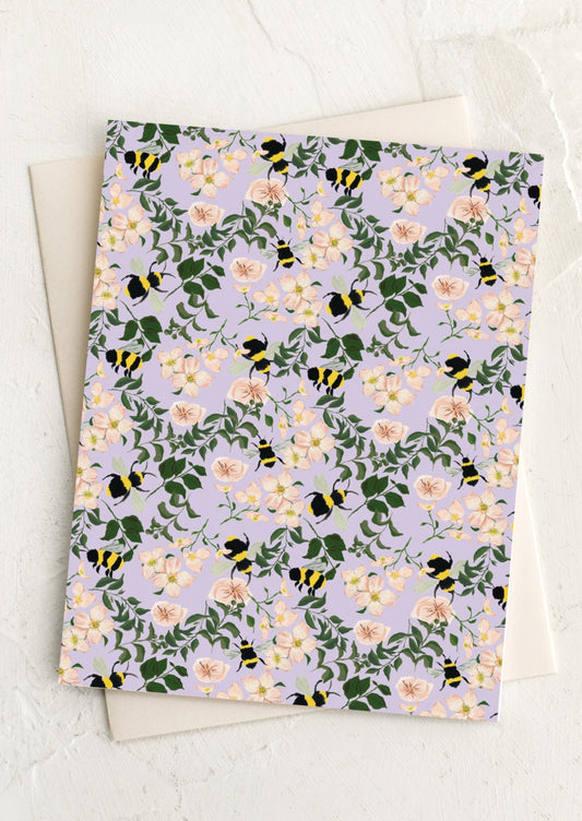 Bumblebee Garden Blank Card