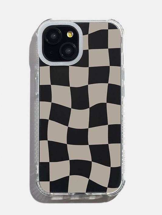 Beige Checkerboard Shock iPhone Case