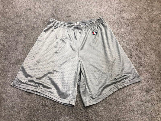 Champion Shorts Mens Large Gray Bermuda Activewear Running Training Sports Logo