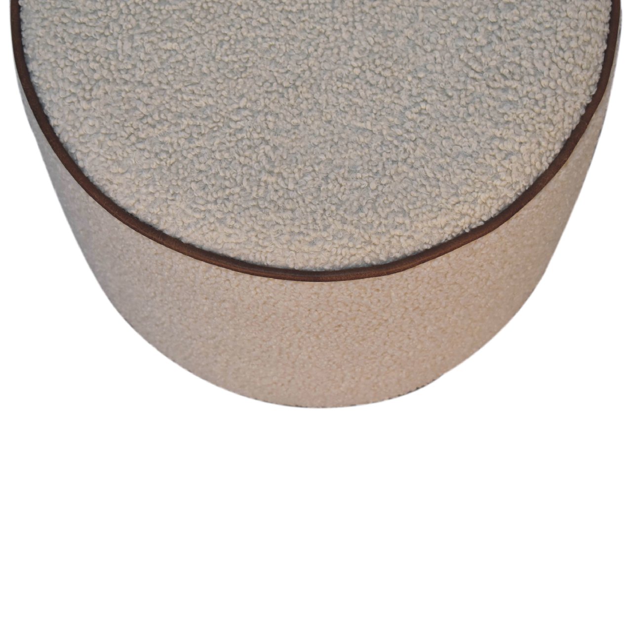 Enigmaaa Upholstered Footstool with Border and Round Shape