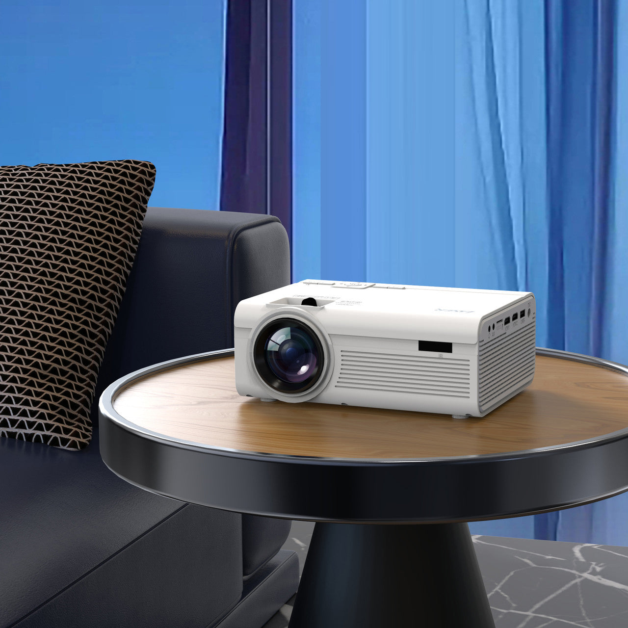 Laser 720P LED Projector Home Cinema with Screen (White)