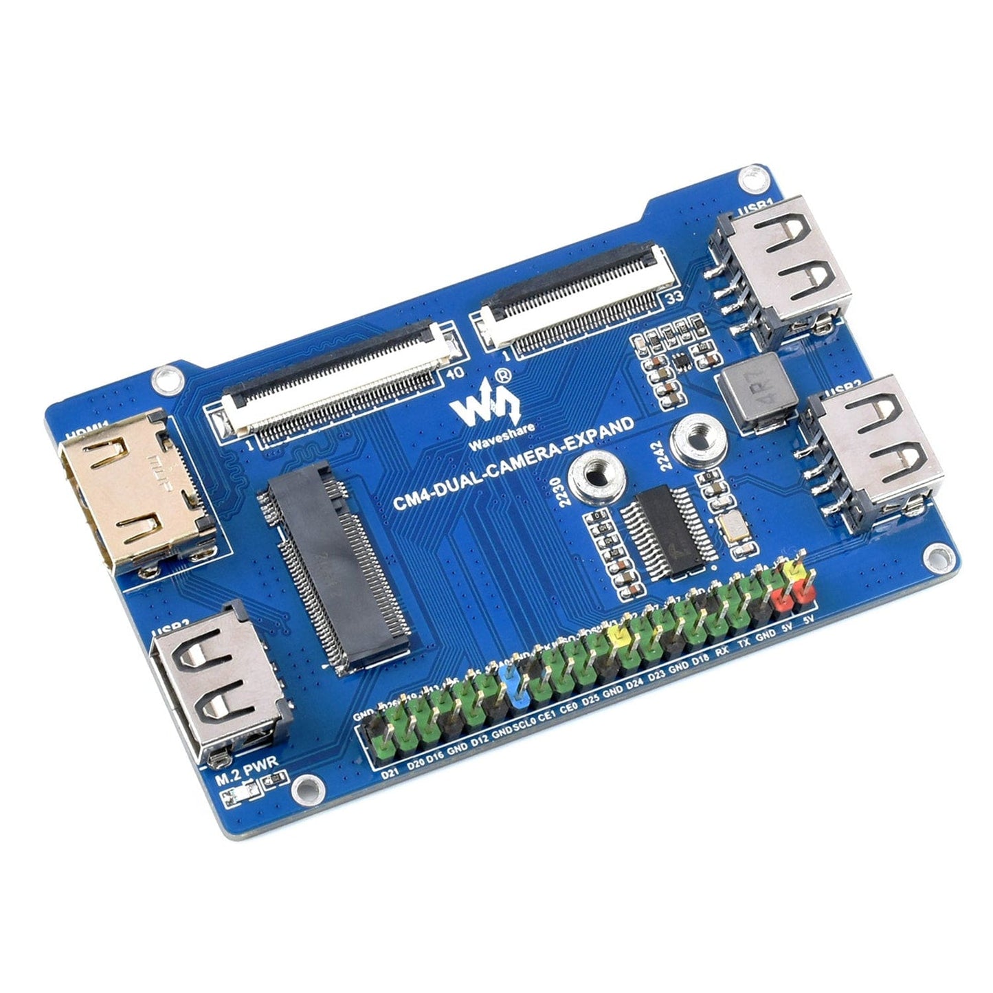 Binocular Camera Base Board for CM4 with Interface Expander