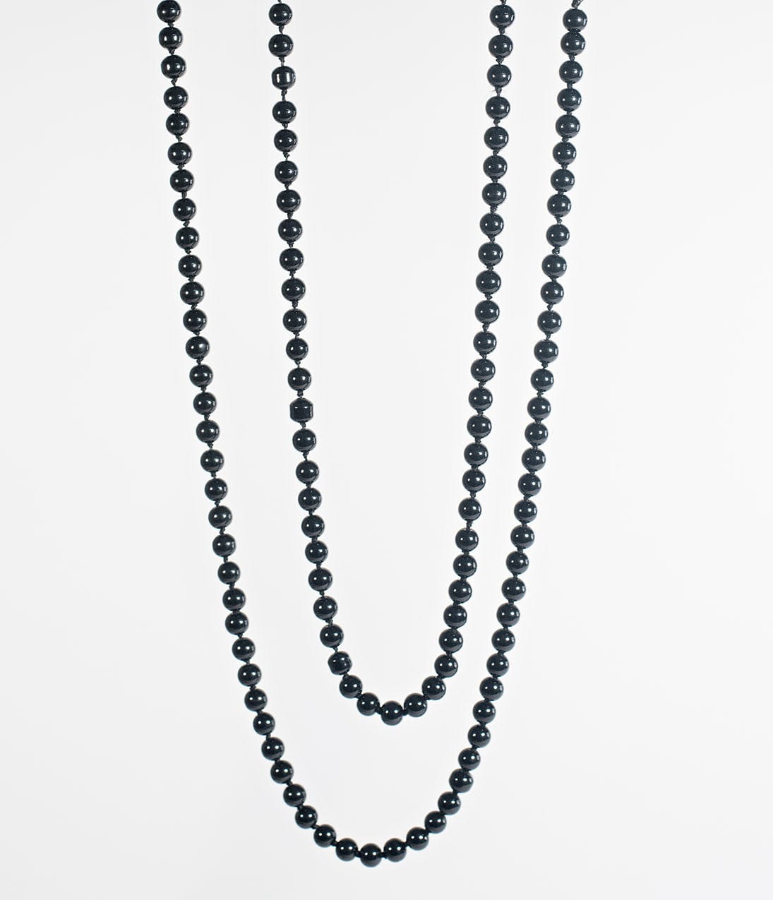 Black 60" Long Pearl Necklace