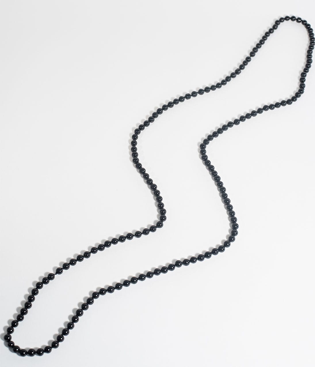 Black 60" Long Pearl Necklace