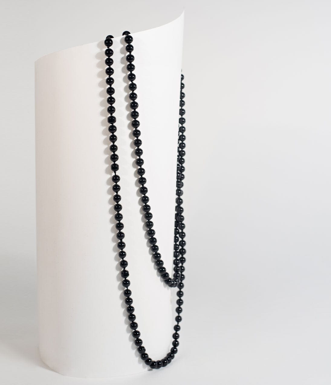Black 60" Long Pearl Necklace
