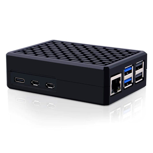 Black Aluminium Alloy Passive Cooling Case for Raspberry Pi 5