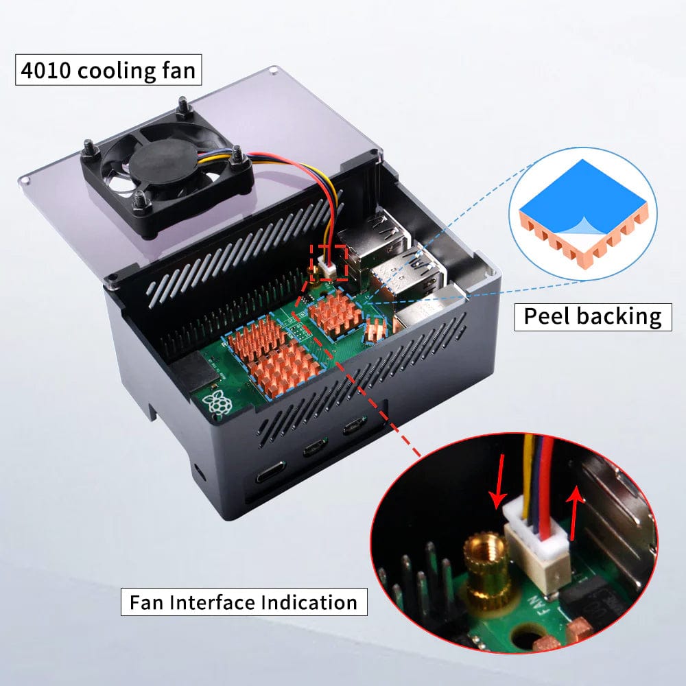 Tall Aluminium Cooling Case for Raspberry Pi 5