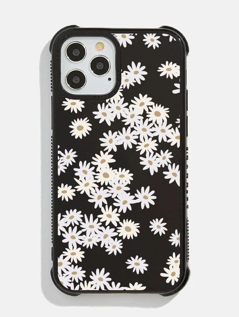 Black Ditsy Daisy Shock iPhone Case
