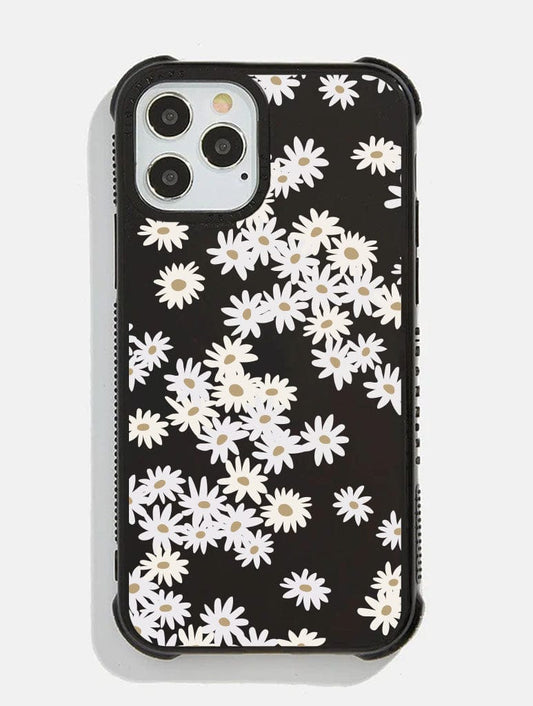 Black Ditsy Daisy Shock iPhone Case