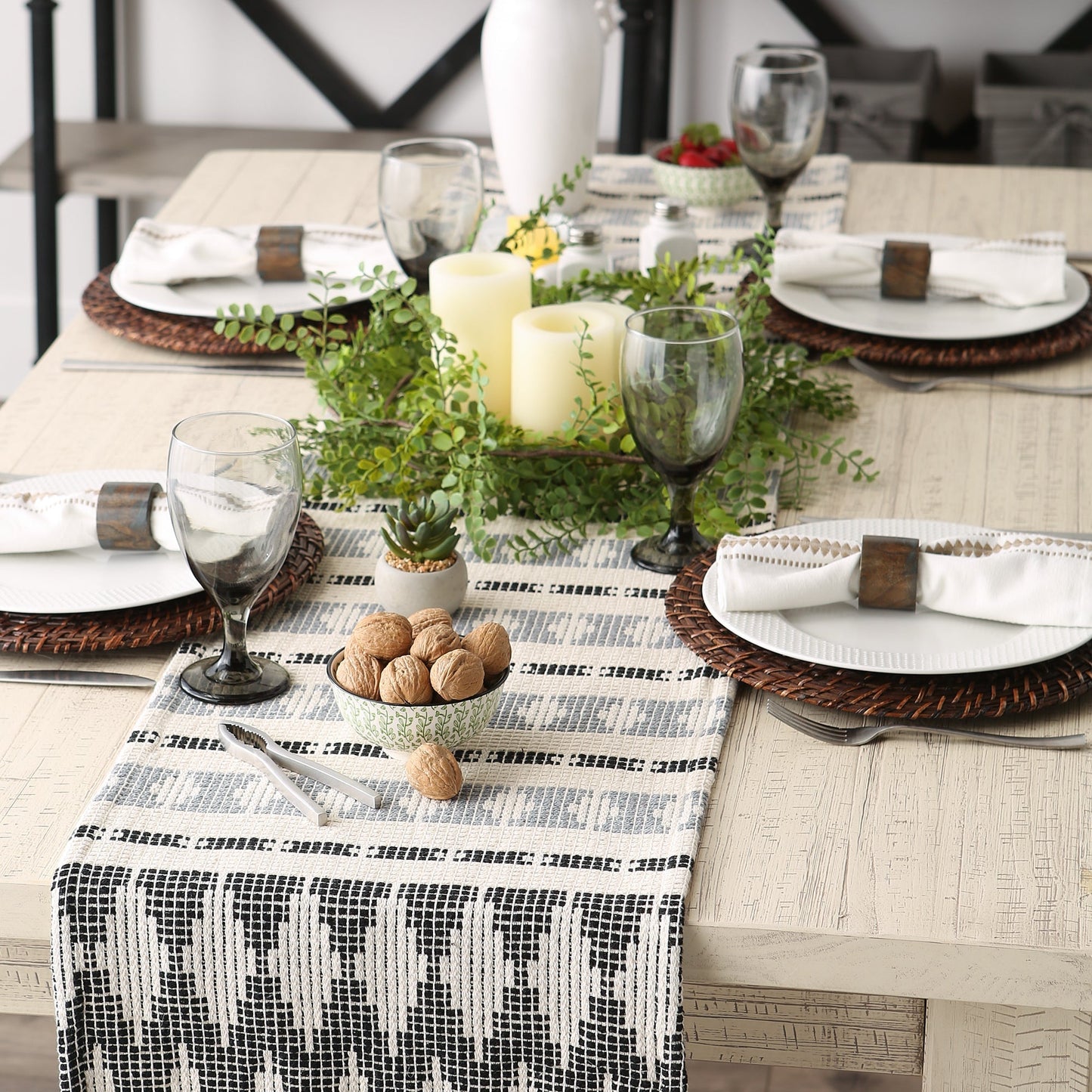 Black & Gray Colby Southwest Table Runner