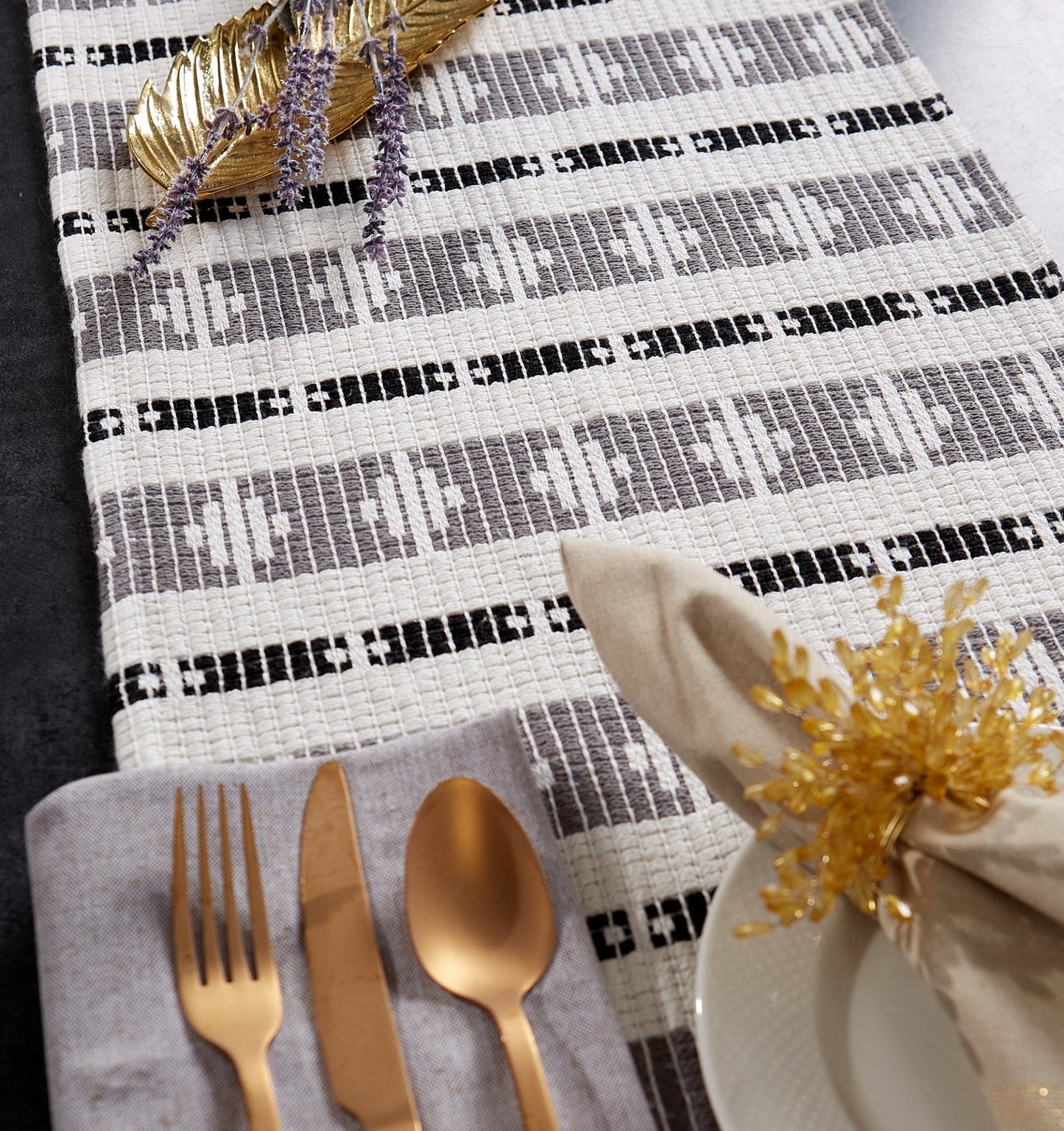 Black & Gray Colby Southwest Table Runner
