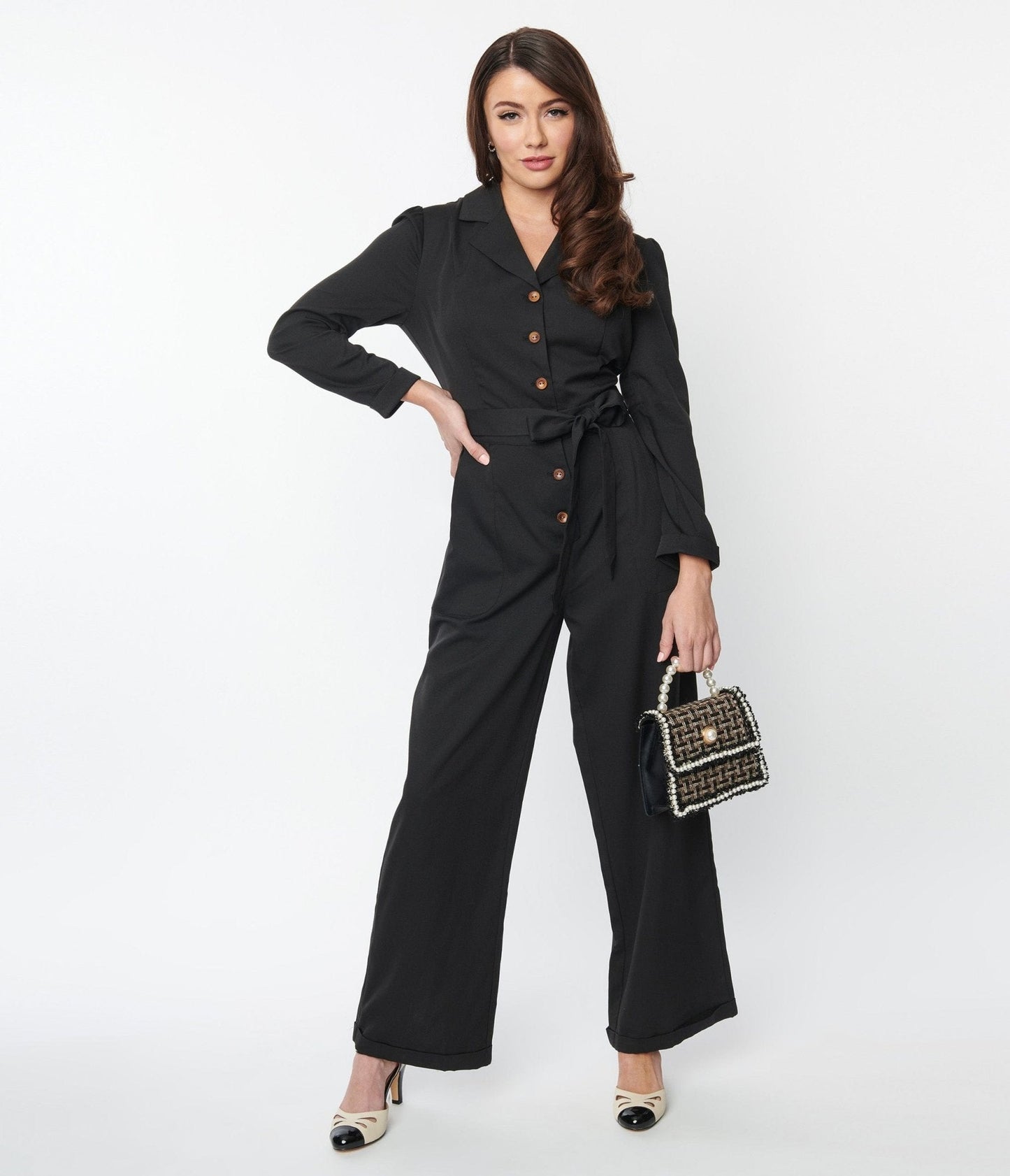 Black Long Sleeve Jumpsuit