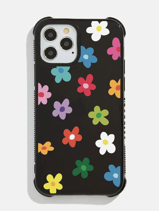 Black Multi Floral Shock iPhone Case