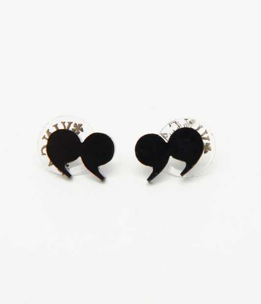 Black Quotation Mark Stud Earrings