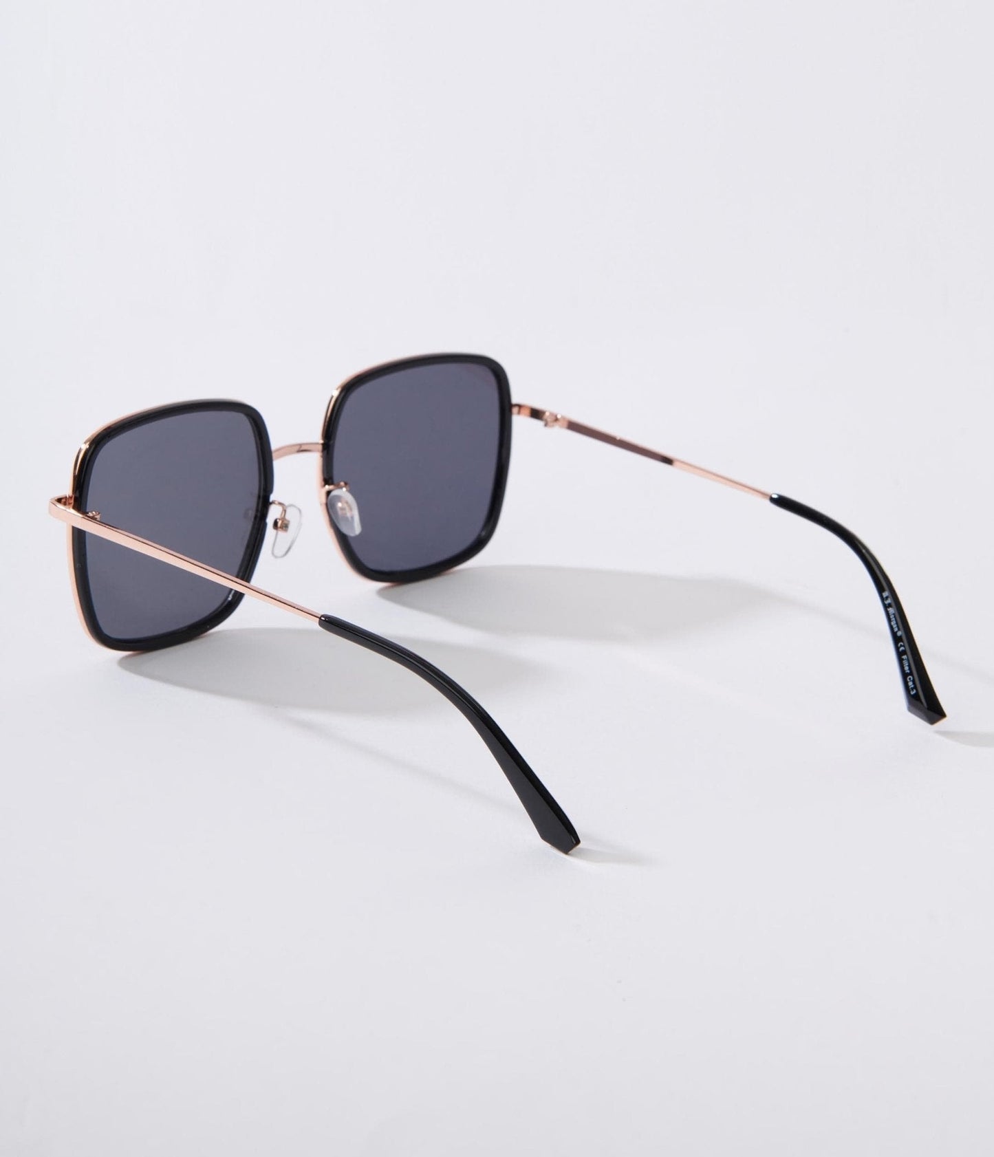 Black & Rose Gold Square Sunglasses