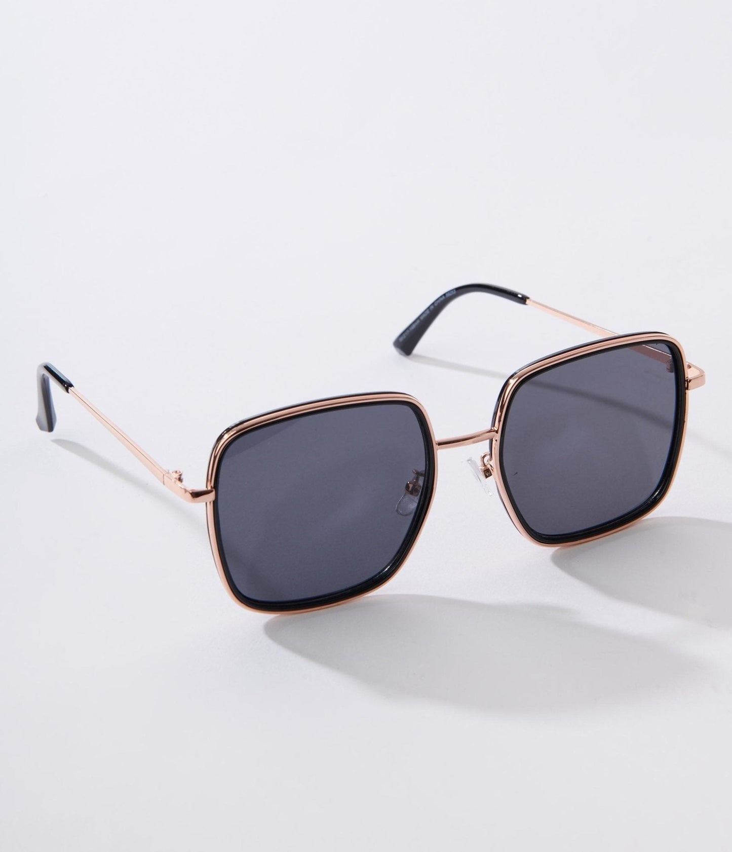 Black & Rose Gold Square Sunglasses