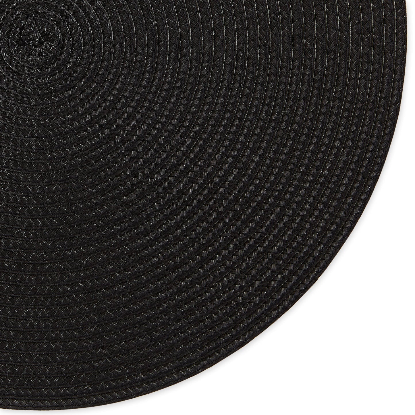 Black Round Woven Placemat Set Of 6