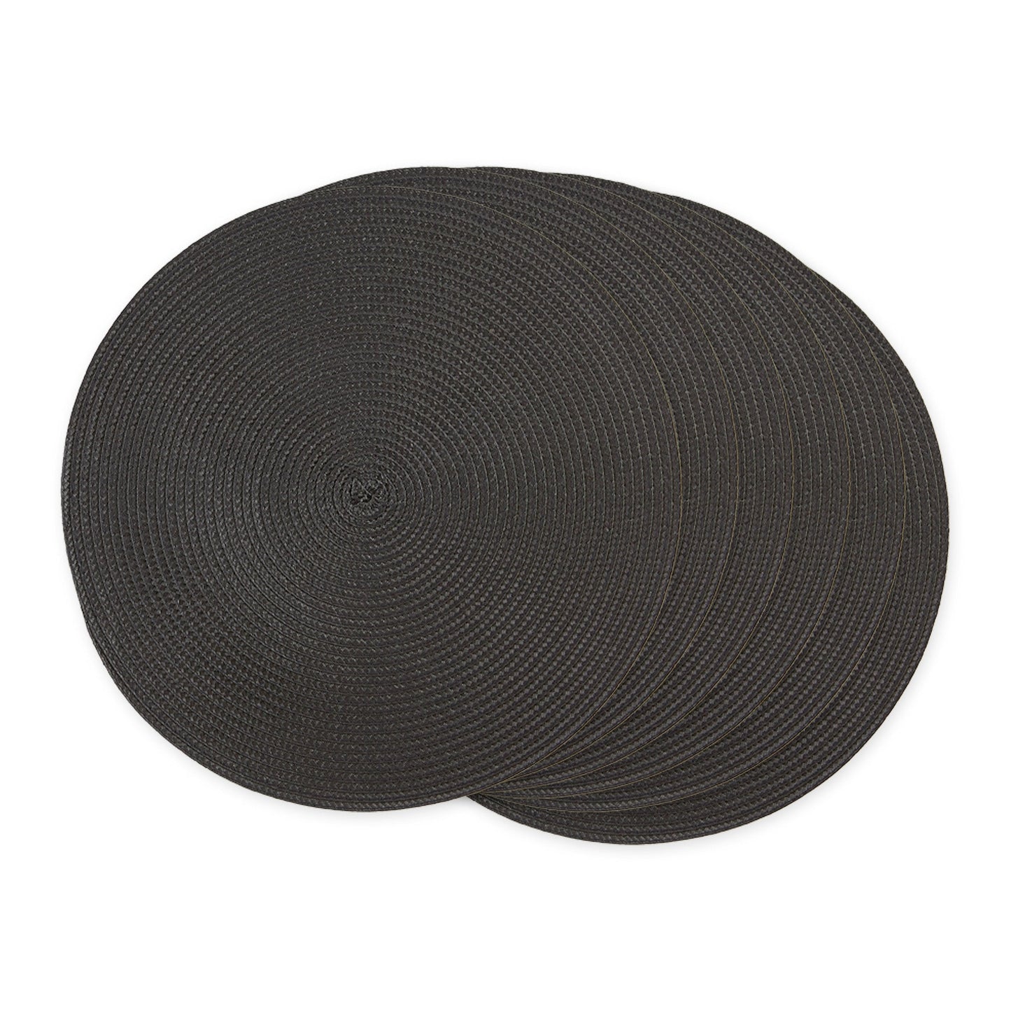 Black Round Woven Placemat Set Of 6