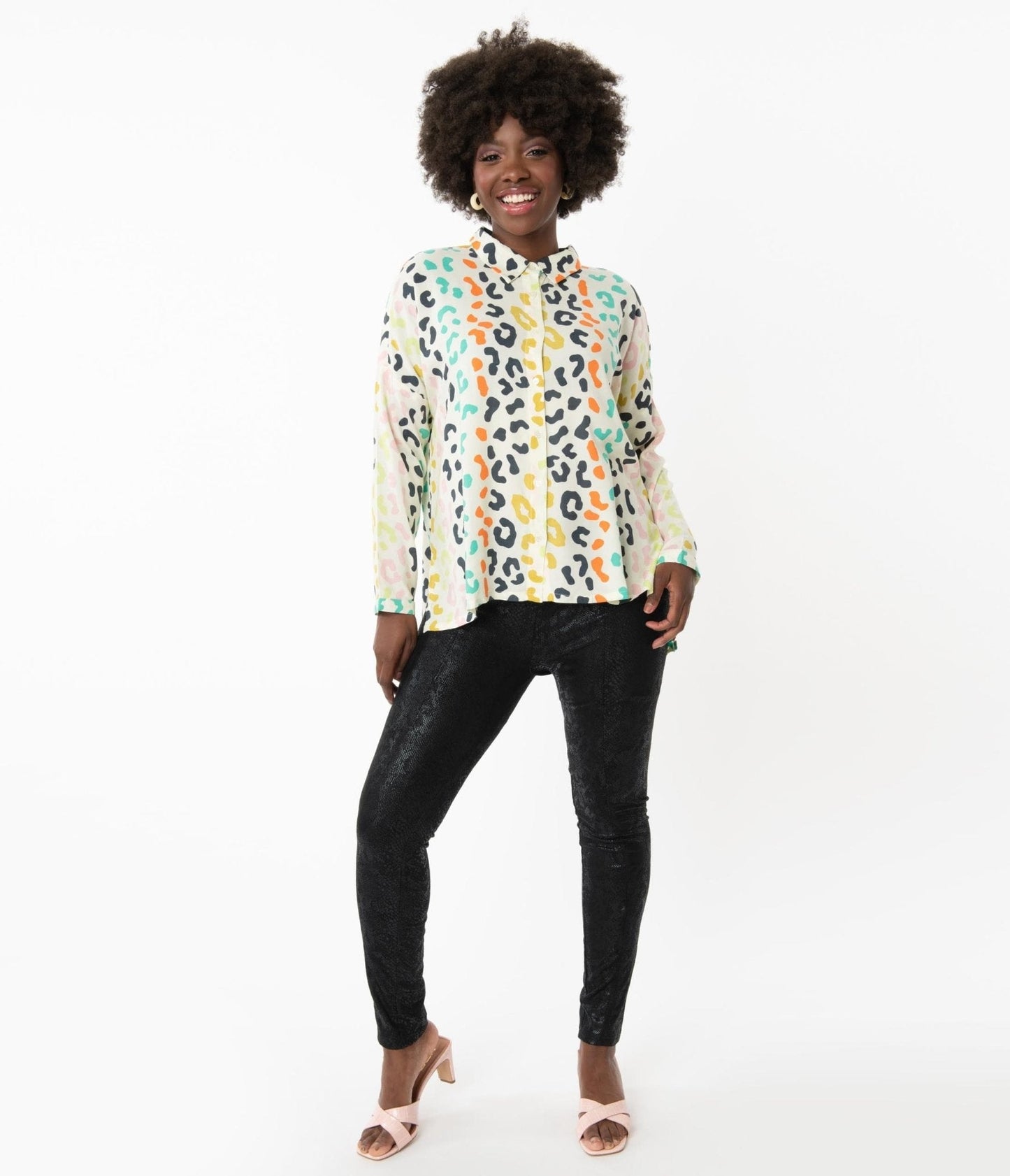 Black Snake Skin Leggings