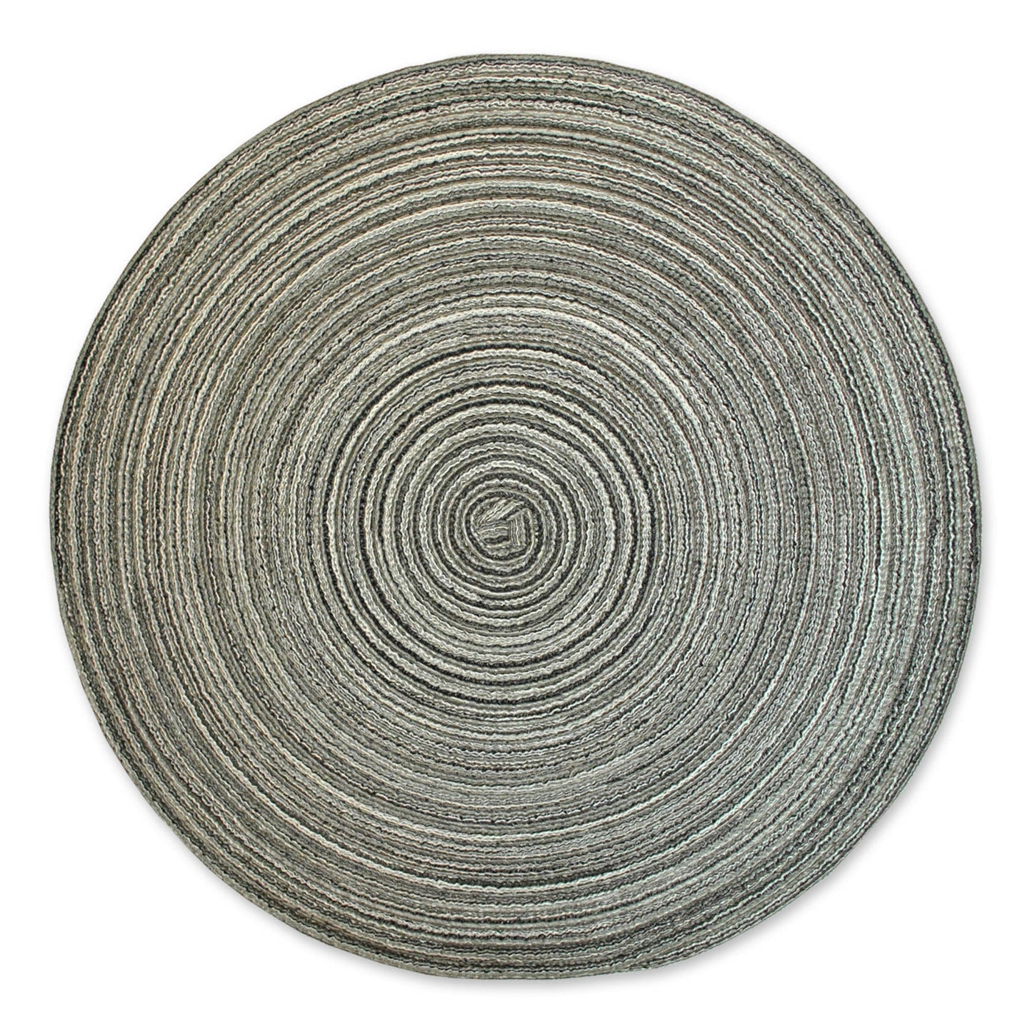 Black Variegated Round Woven Placemat Set Of 6