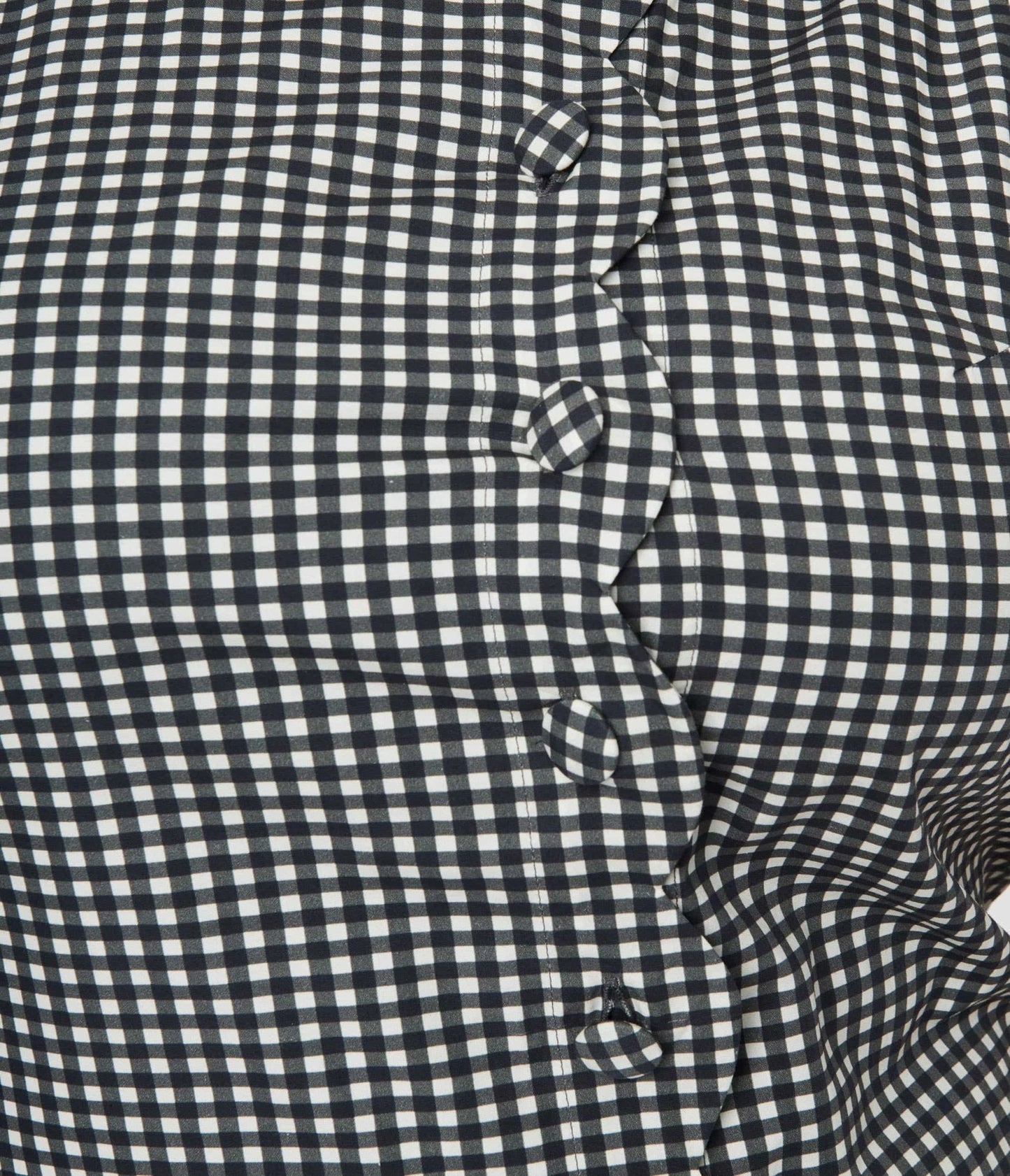 Black & White Gingham Scallop Mini Shift Dress