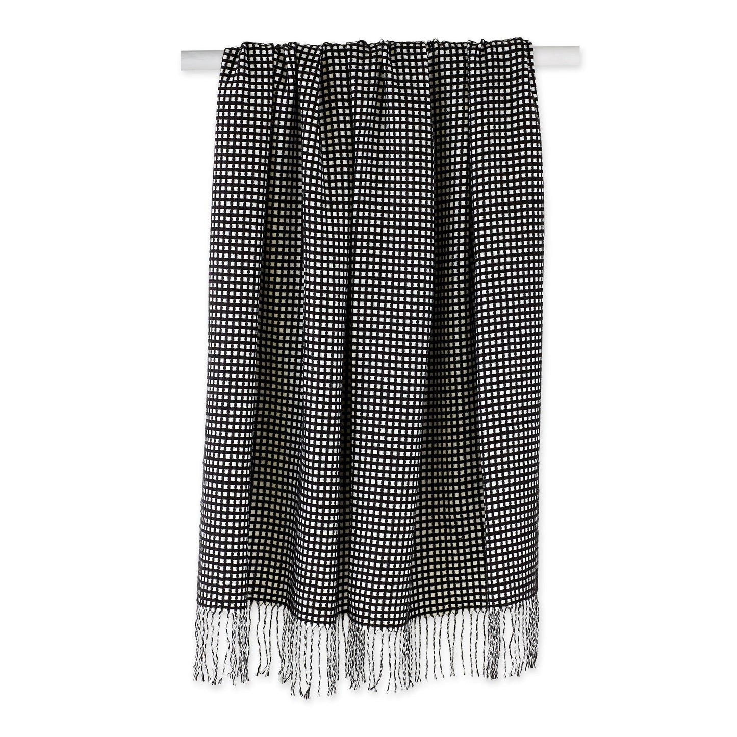 Black & White Waffle Knit Throw