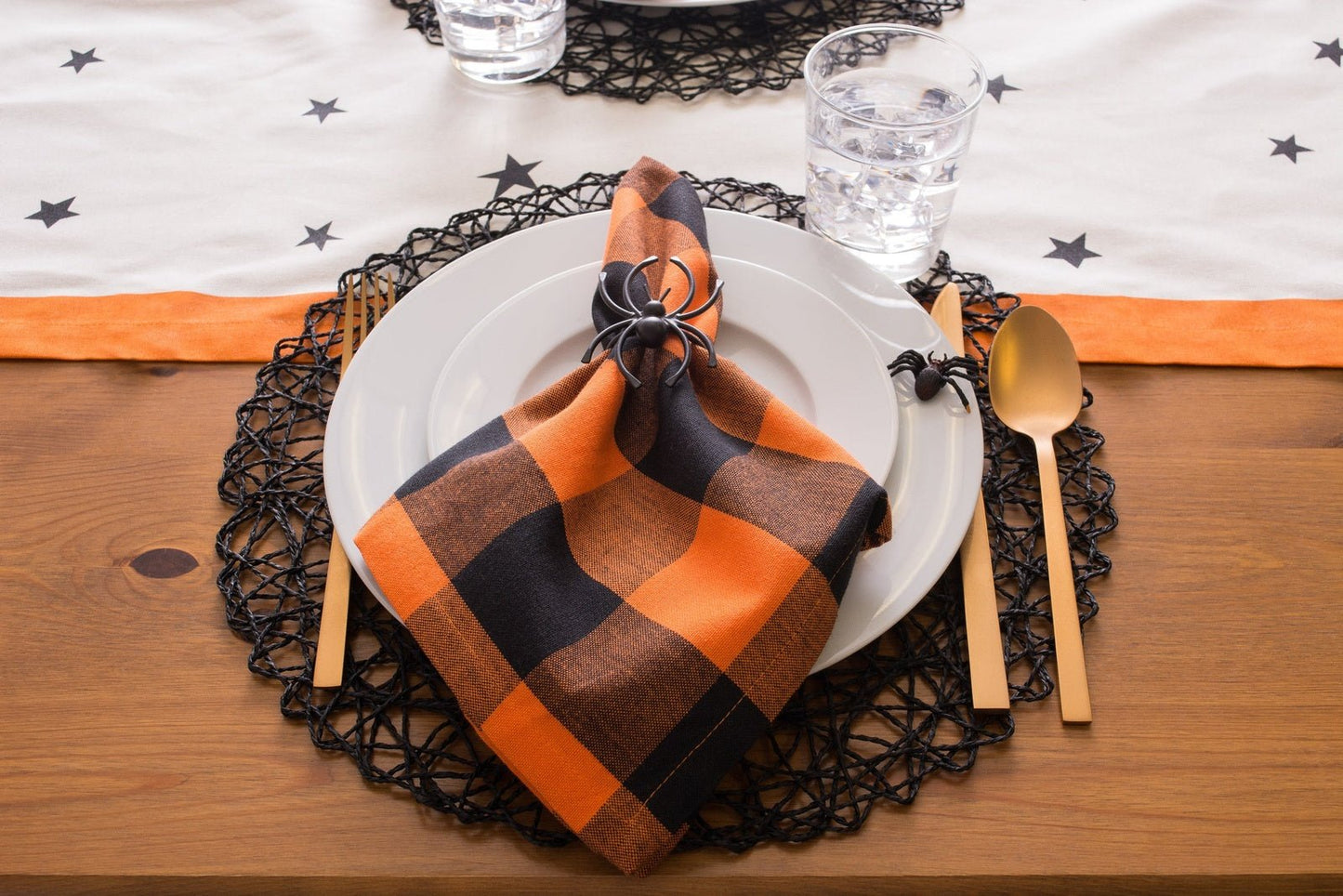 Black Woven Paper Round Placemat Set Of 6