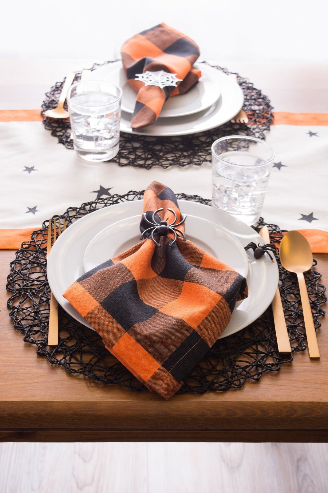 Black Woven Paper Round Placemat Set Of 6
