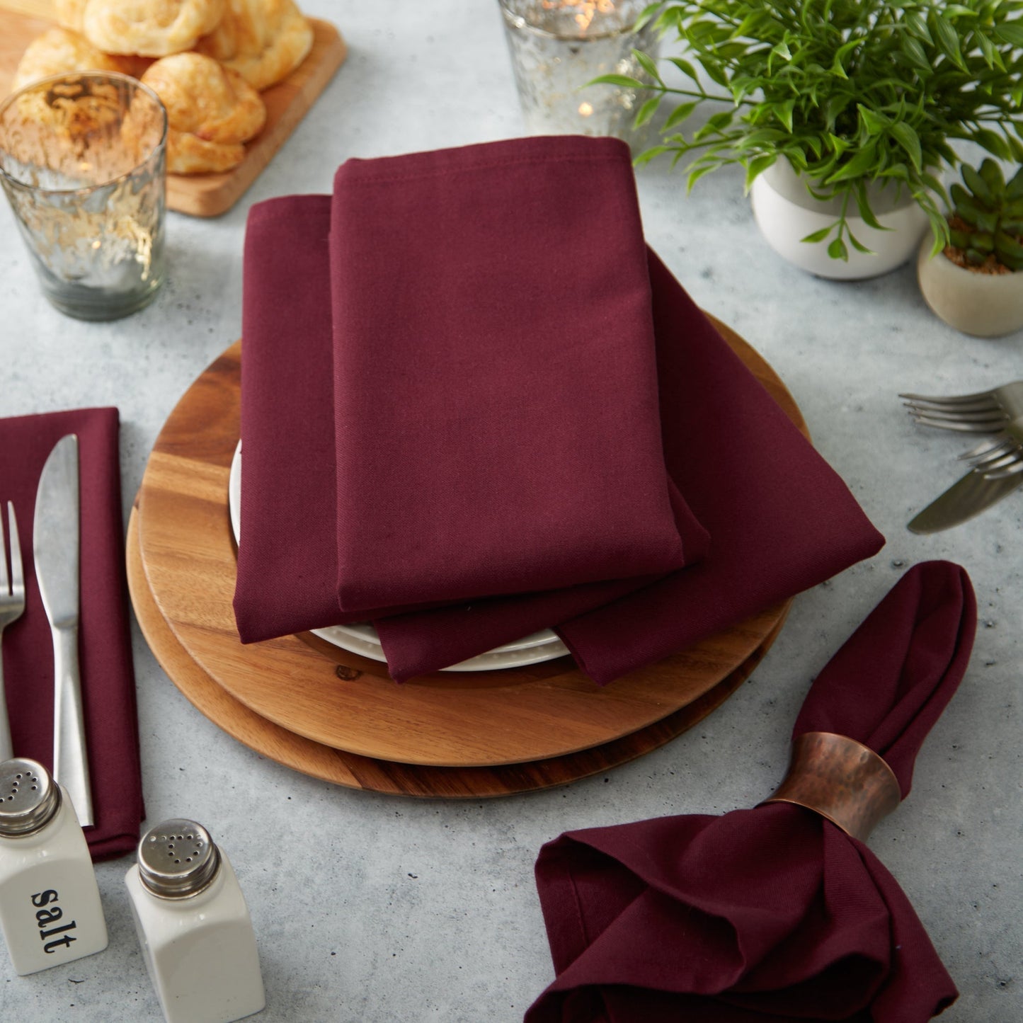 Blackberry Solid Napkins, Set Of 6