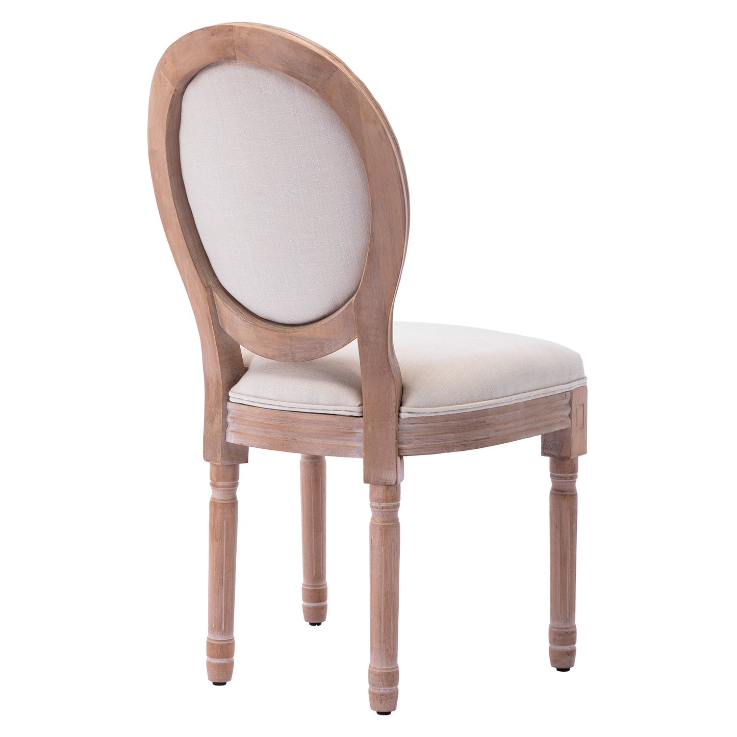 Bliss Upholstered Fabric French Dining Chair with Nailed Trim and Rubber Wood Legs, Set of 2
