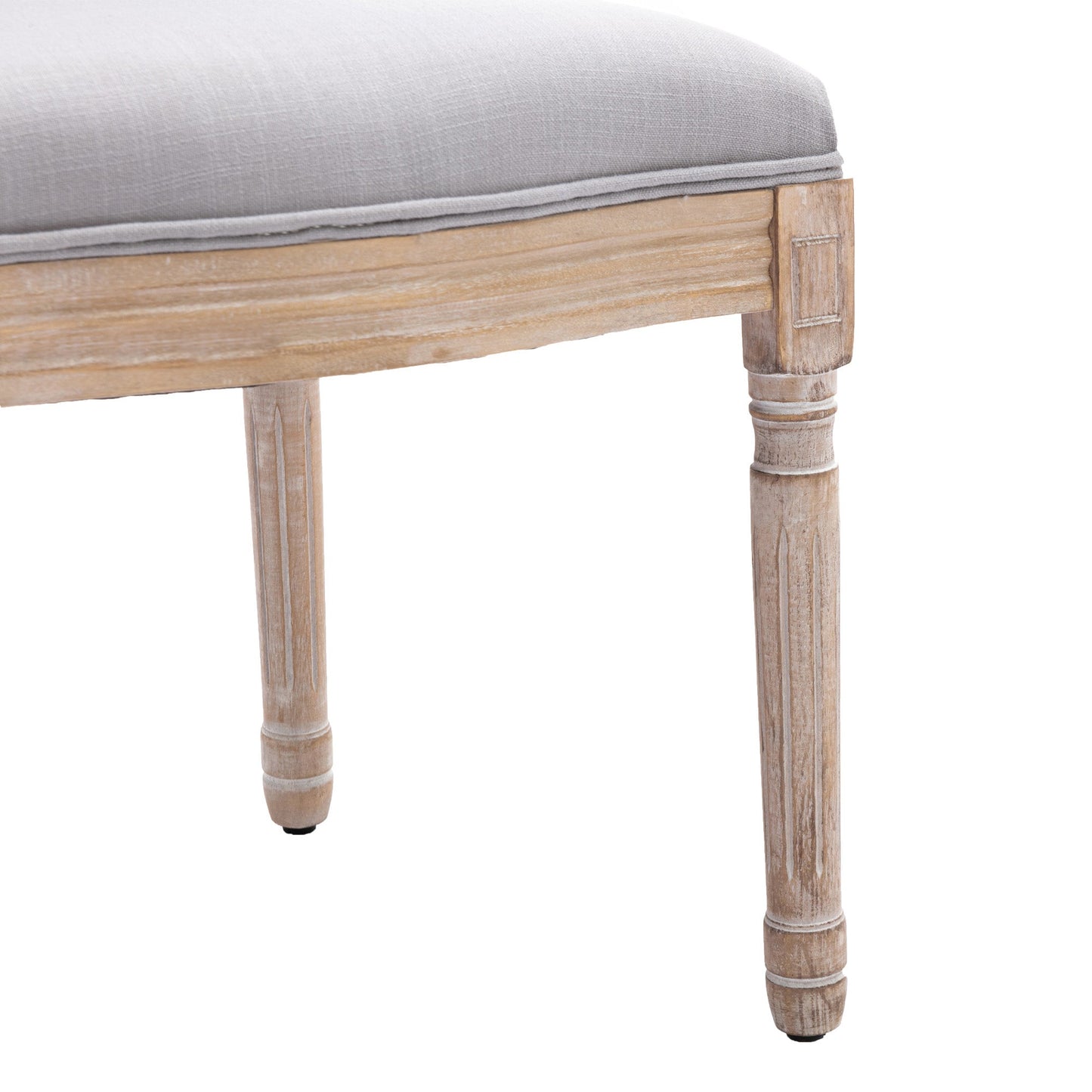 Bliss Upholstered Fabric French Dining Chair with Rubber Wood Legs, Set of 2