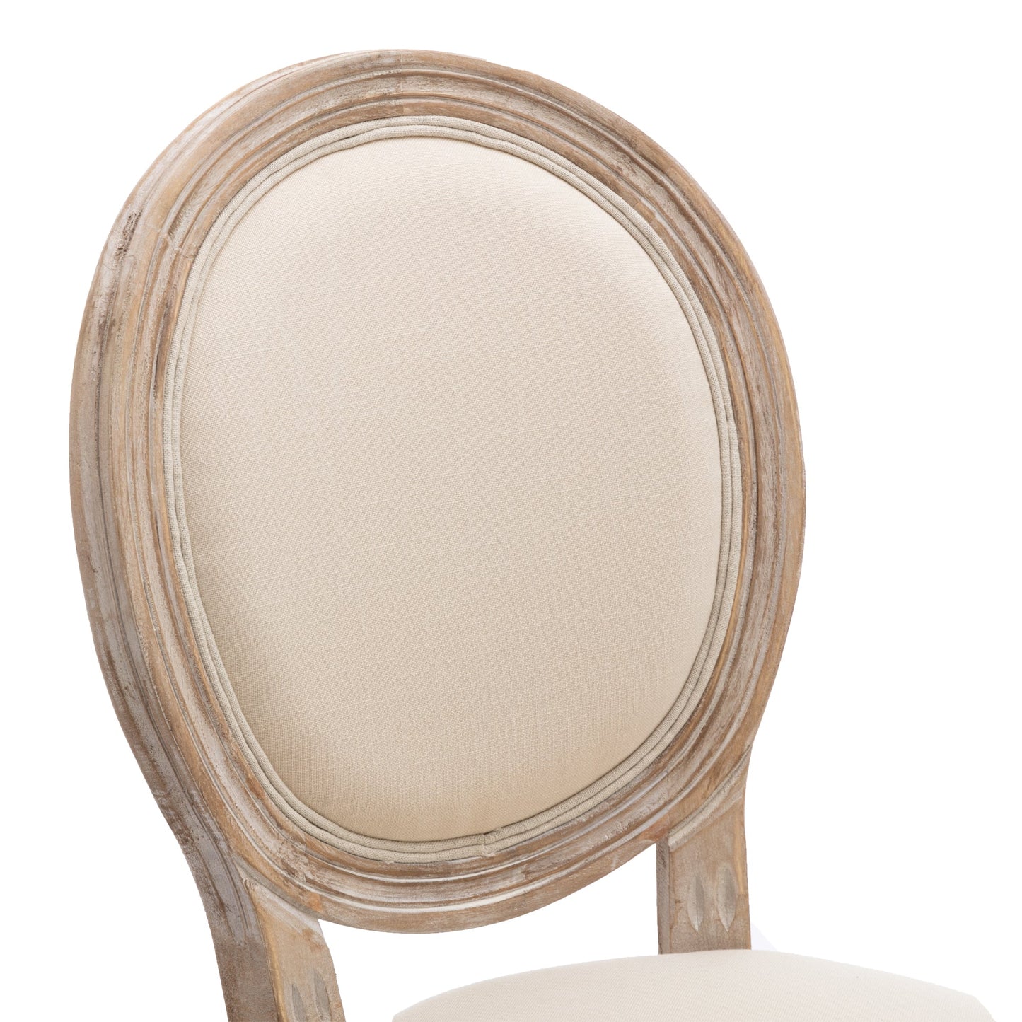 Bliss Upholstered Fabric French Dining Chair with Rubber Wood Legs, Set of 2