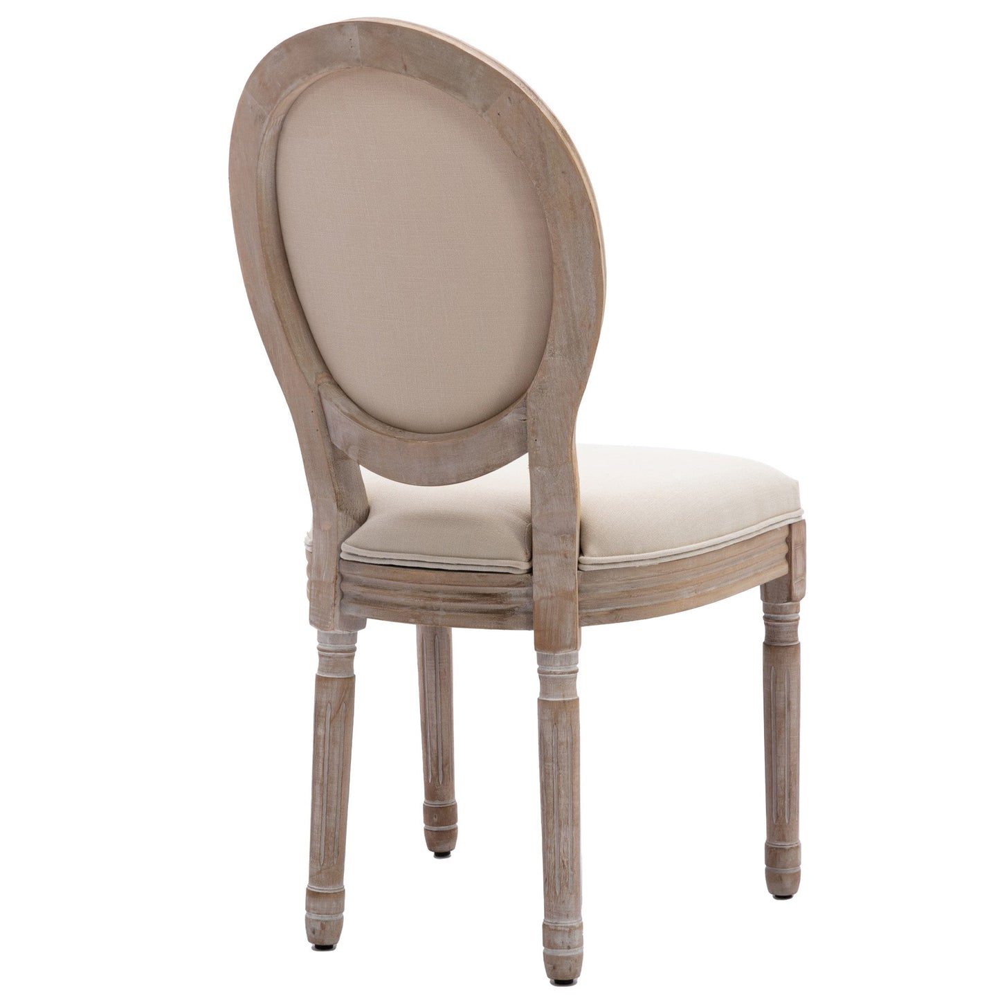 Bliss Upholstered Fabric French Dining Chair with Rubber Wood Legs, Set of 2