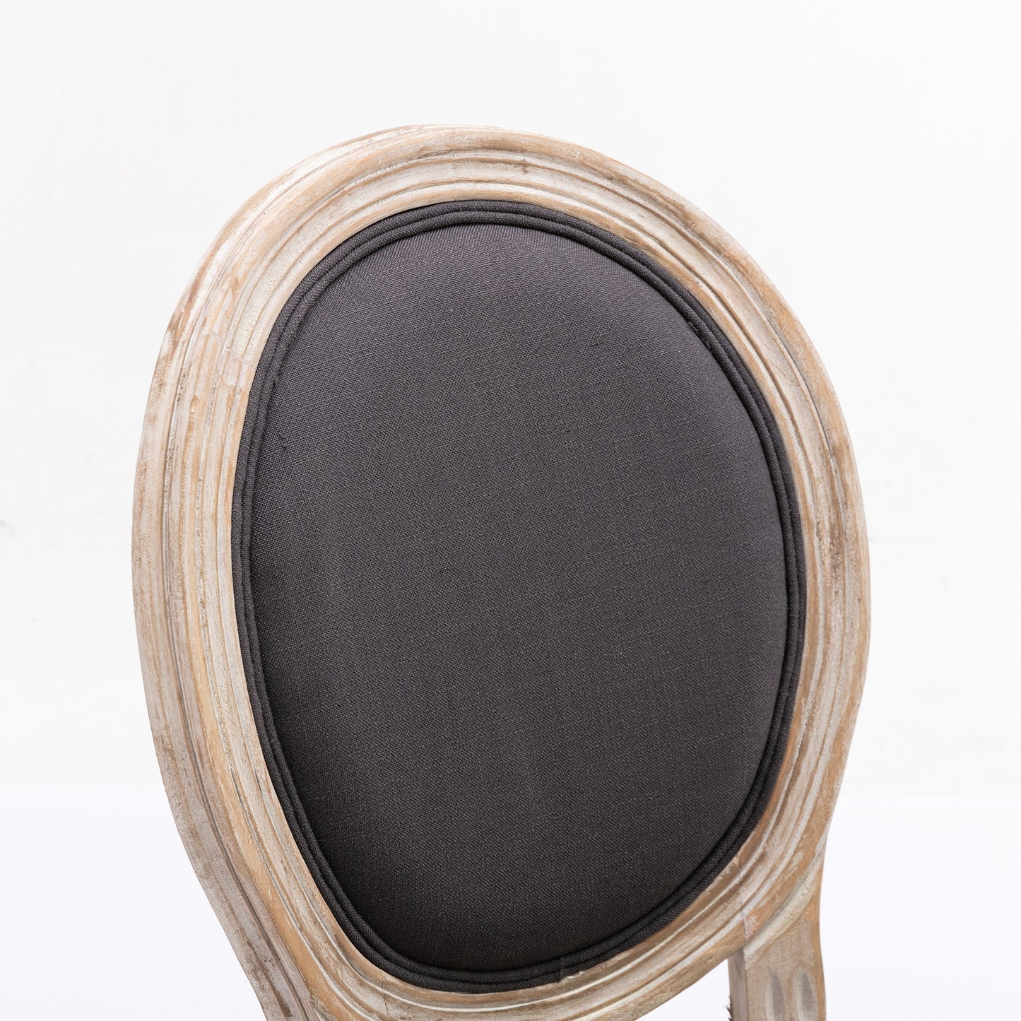Bliss Upholstered Fabric French Dining Chair with Rubber Wood Legs, Set of 2