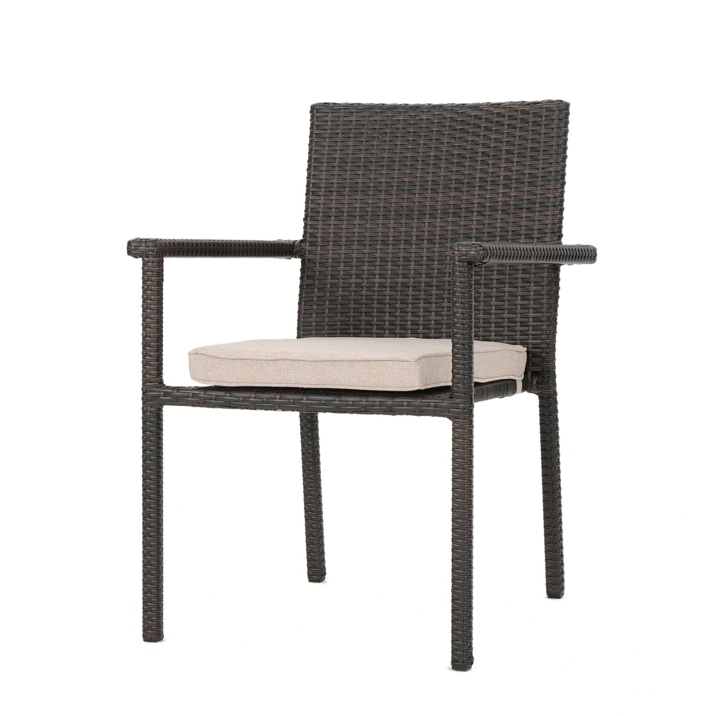 Blissful Outdoor Dining Chair with Cushion and Rattan Cover