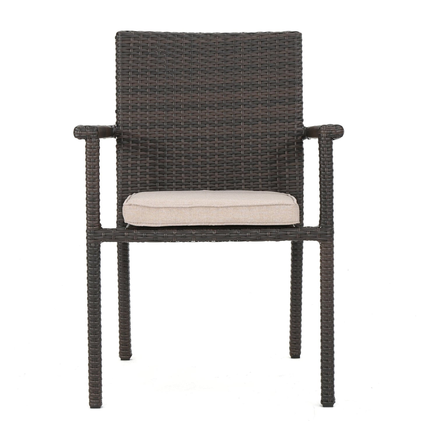 Blissful Outdoor Dining Chair with Cushion and Rattan Cover