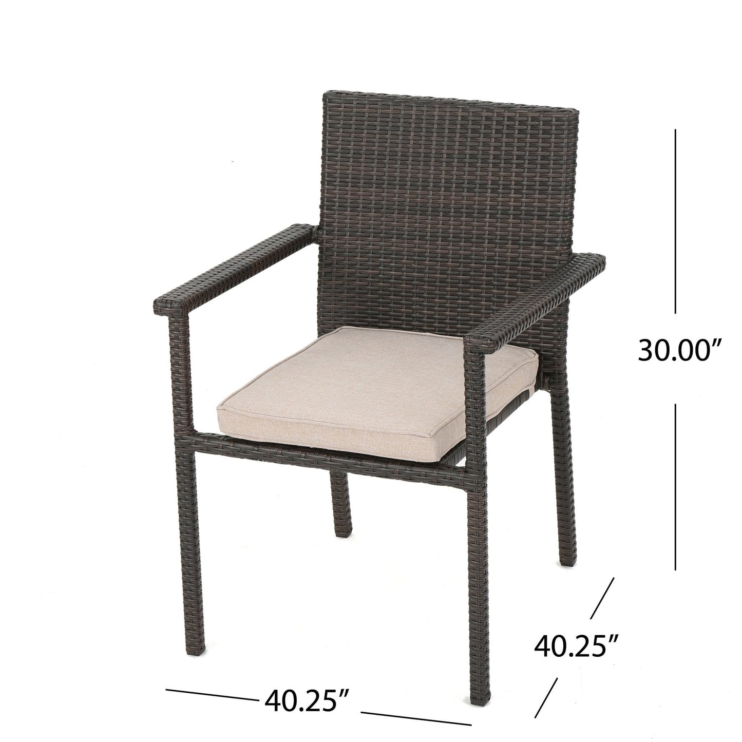 Blissful Outdoor Dining Chair with Cushion and Rattan Cover