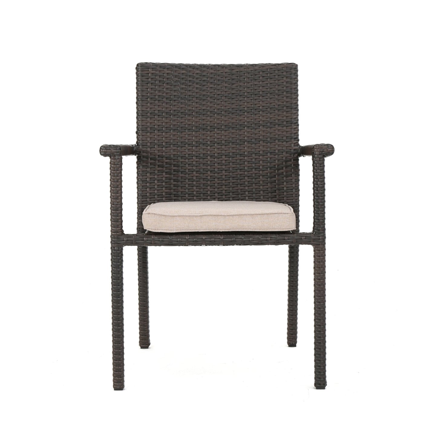 Blissful Outdoor Dining Chair with Cushion and Rattan Cover
