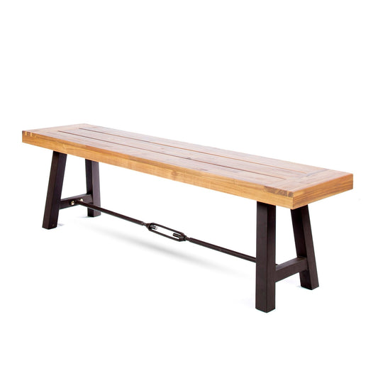 Blossom Acacia Wood Outdoor Bench with Slat Design