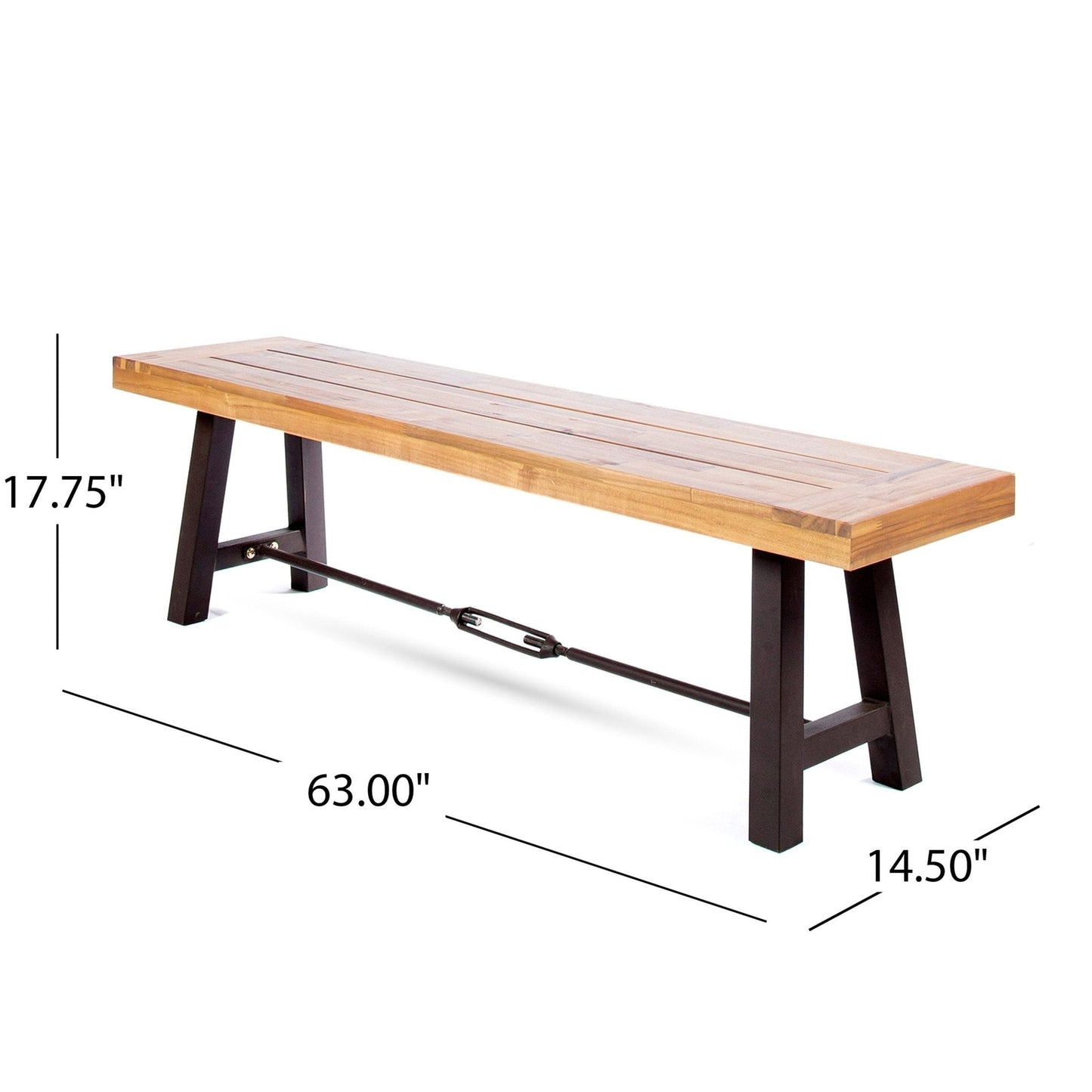 Blossom Acacia Wood Outdoor Bench with Slat Design