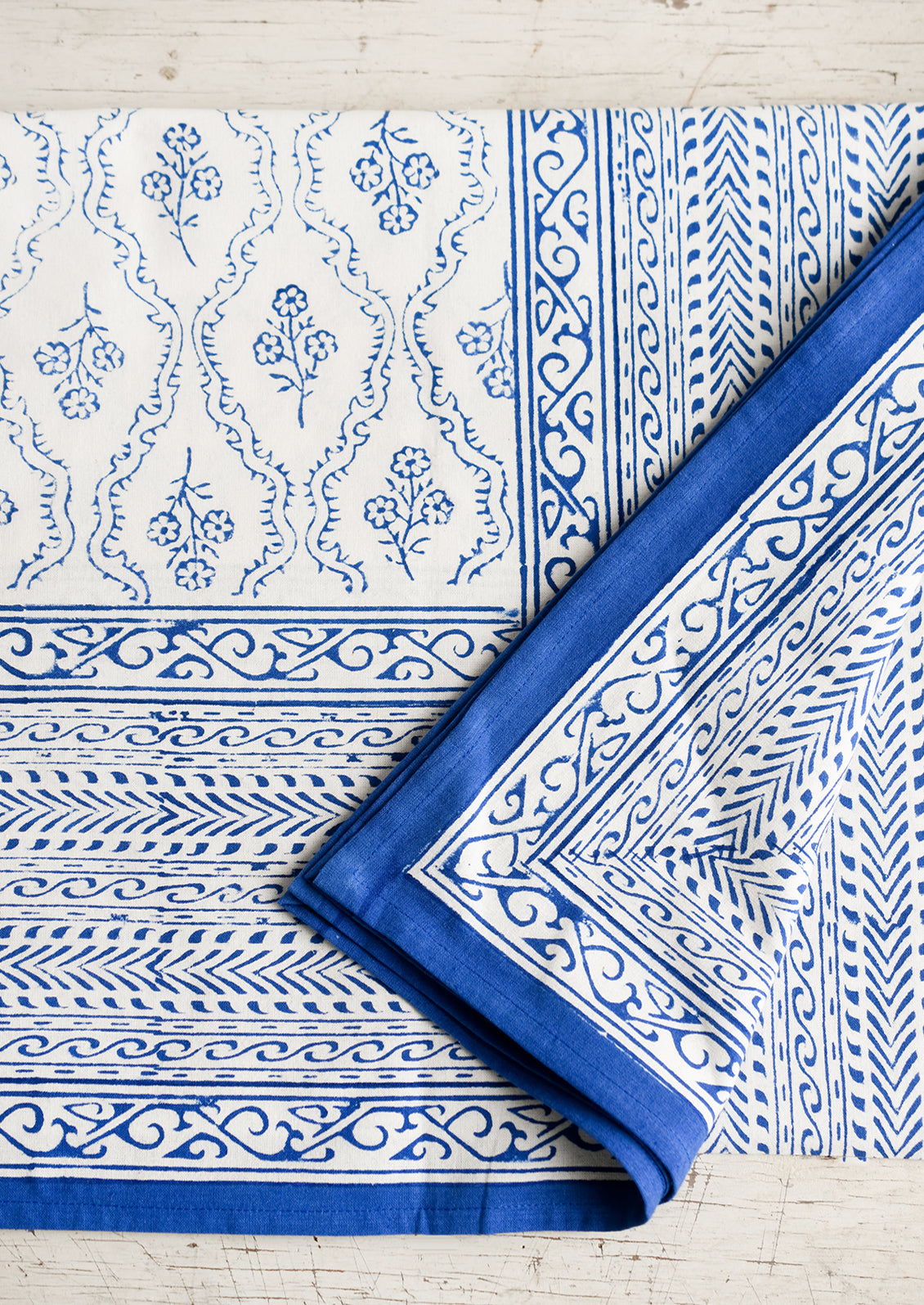 Blue Flora Tablecloth