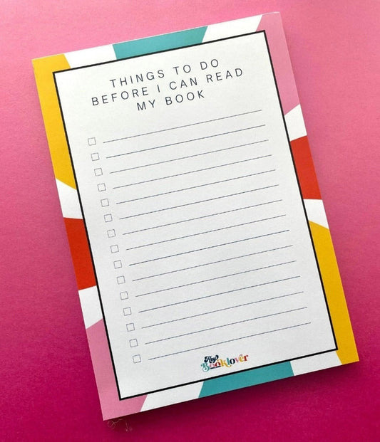 Book Lover Things To Do Notepad