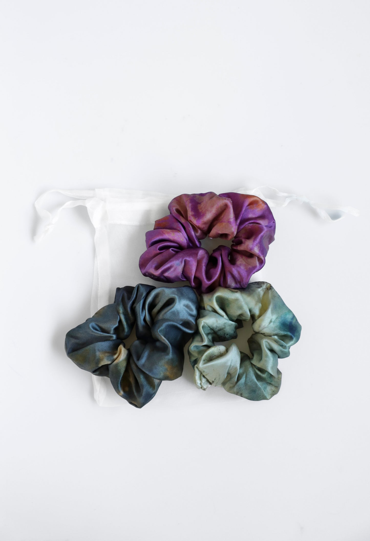 Botanical Print RESTORATIVE HAIR SCRUNCHIE SET / Set of 3