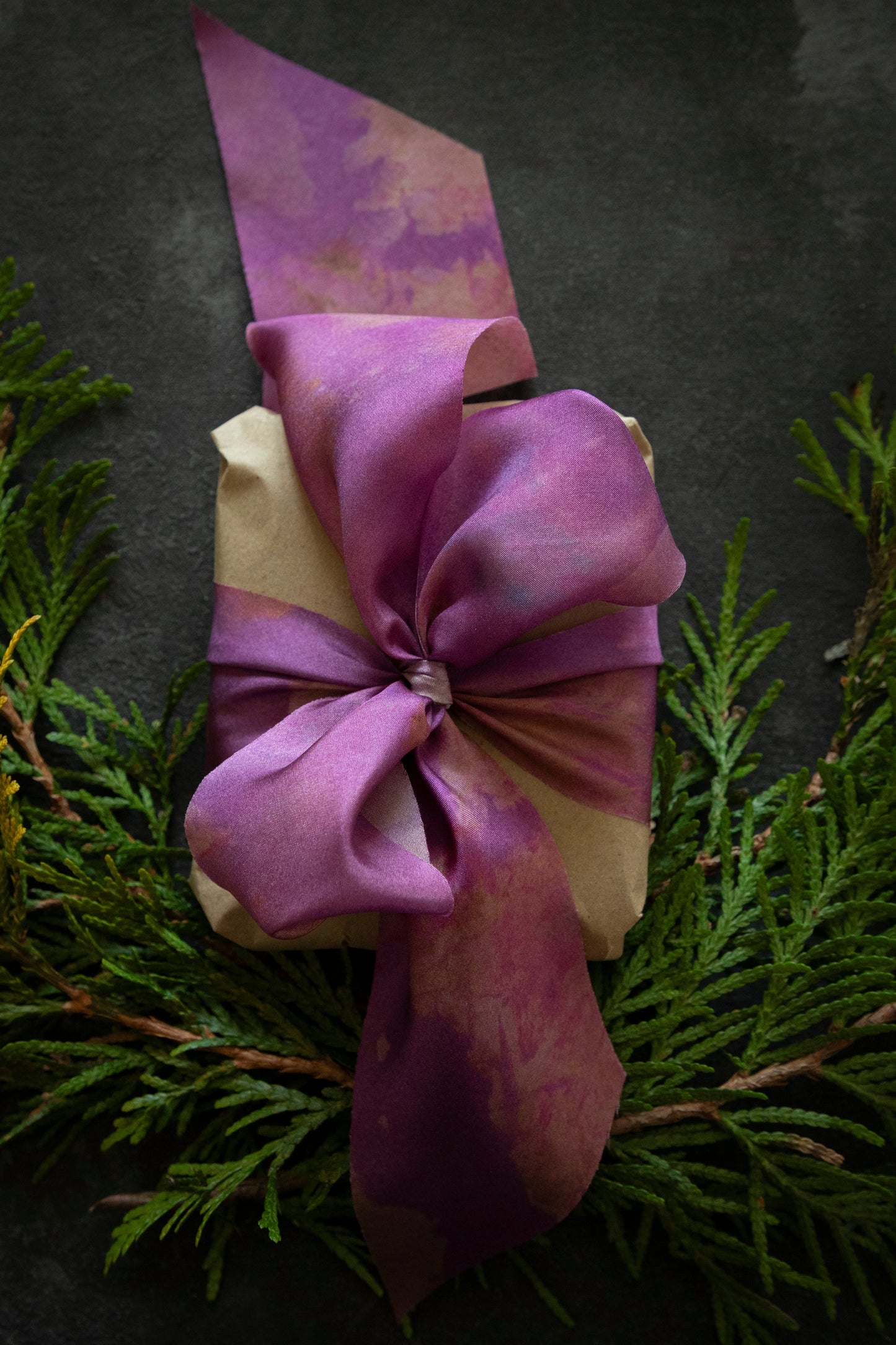 Botanical Print / Hot Peony Silk Ribbon