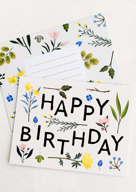 Botanical Floral Birthday Card