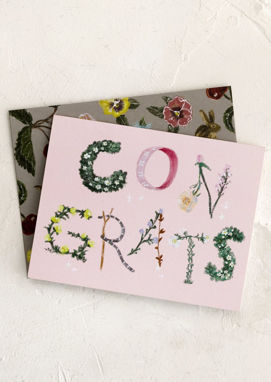 Botanical Lettering Congrats Card
