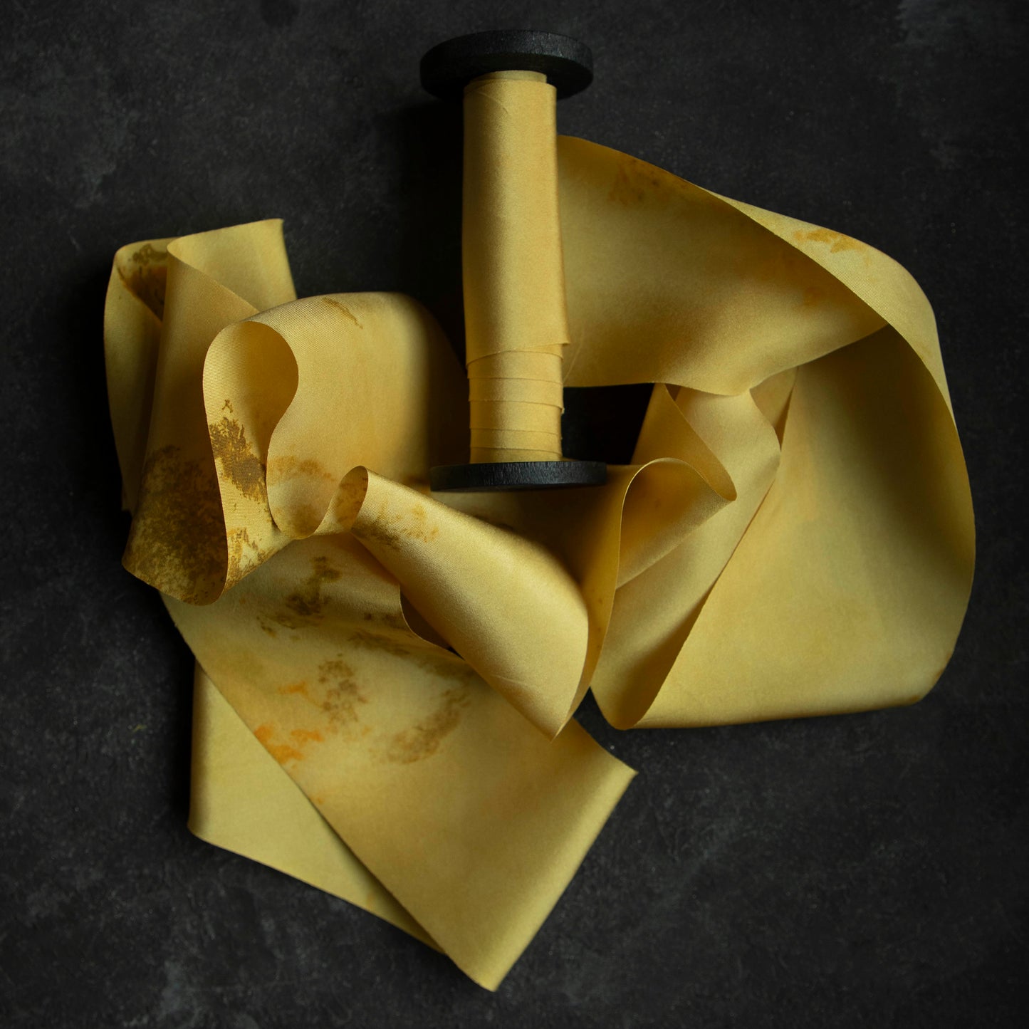Original Eco-Print MARIGOLD Silk Ribbon