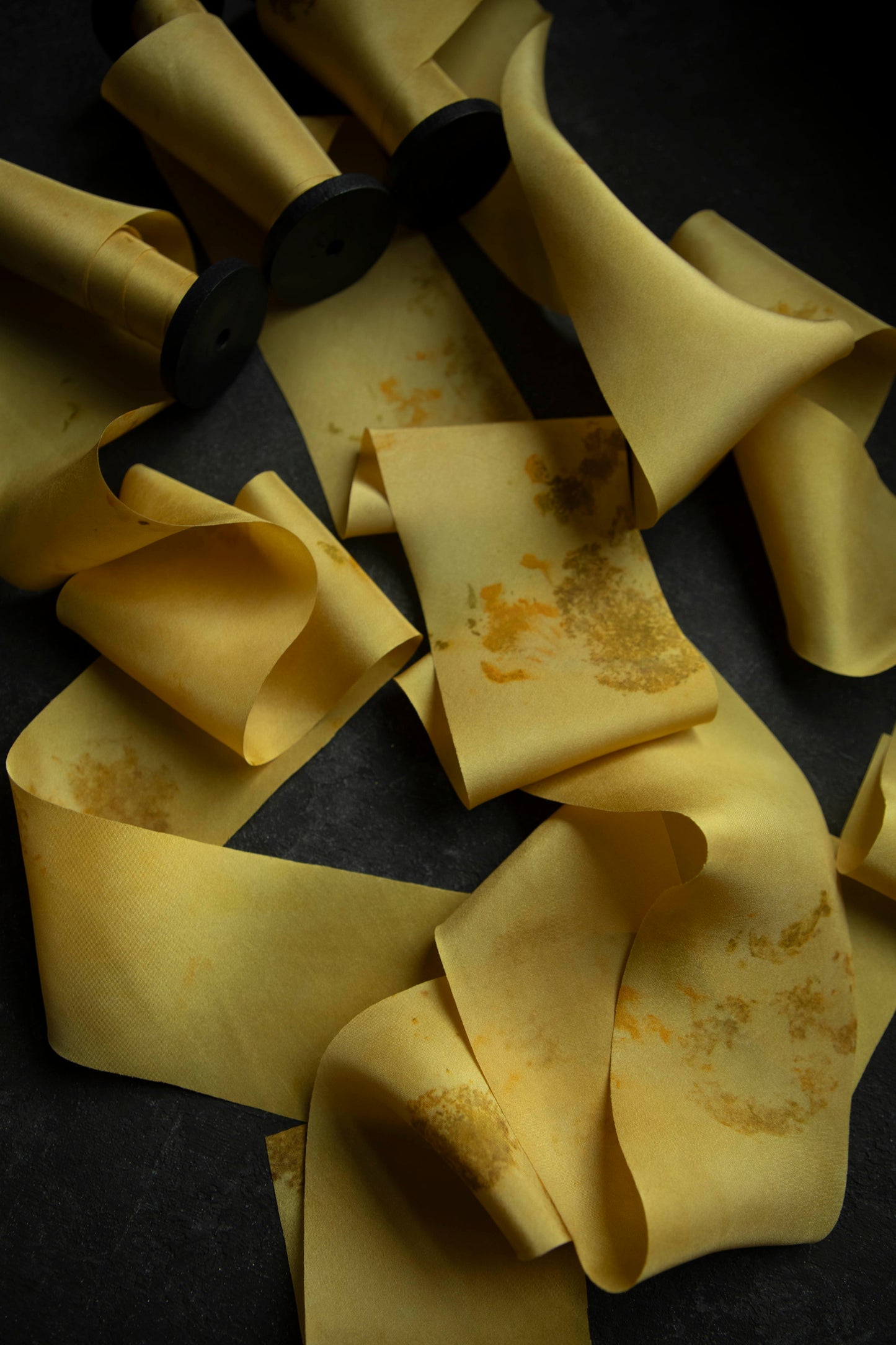 Original Eco-Print MARIGOLD Silk Ribbon