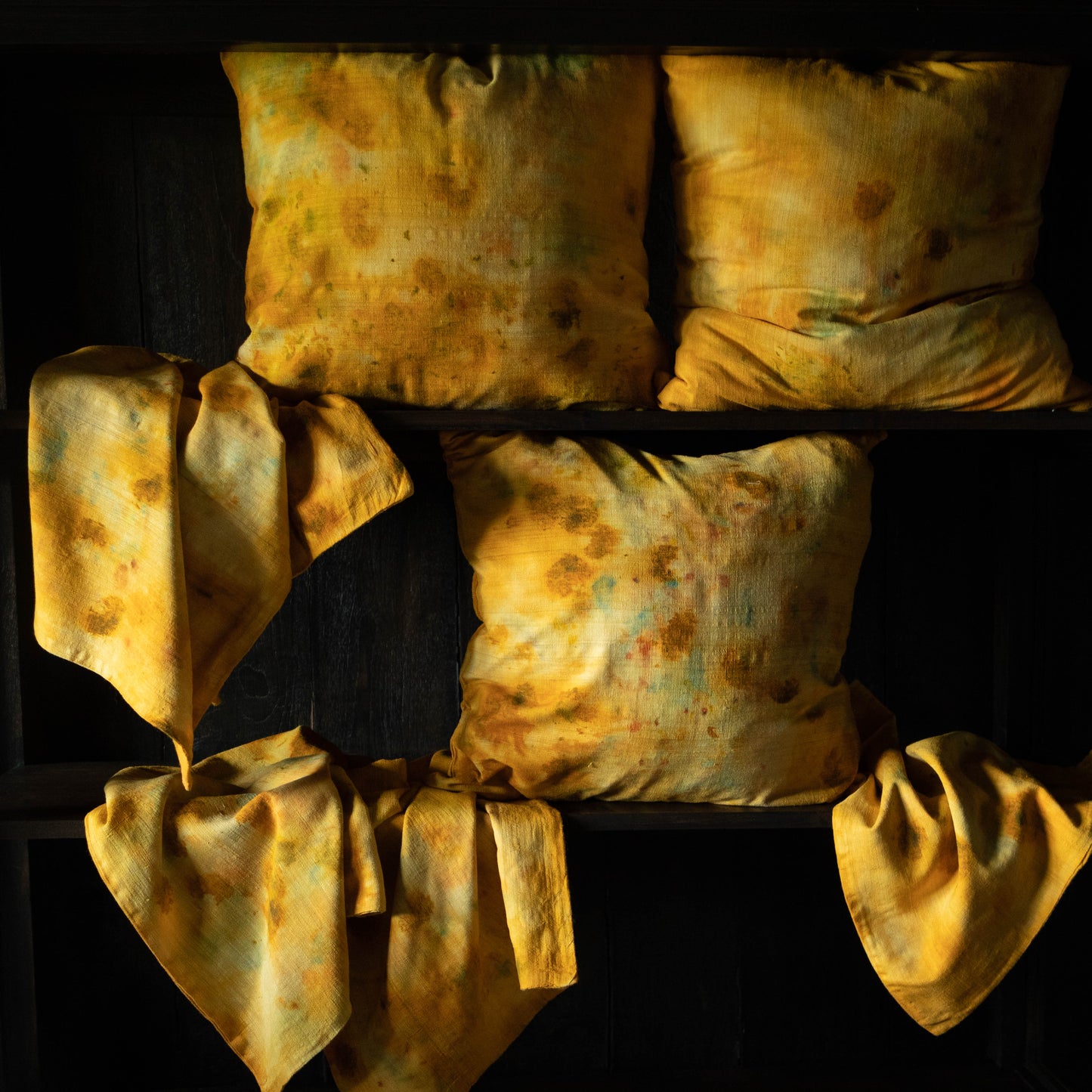 Botanical Print Marigold | Organic Eri Silk Pillow Cover