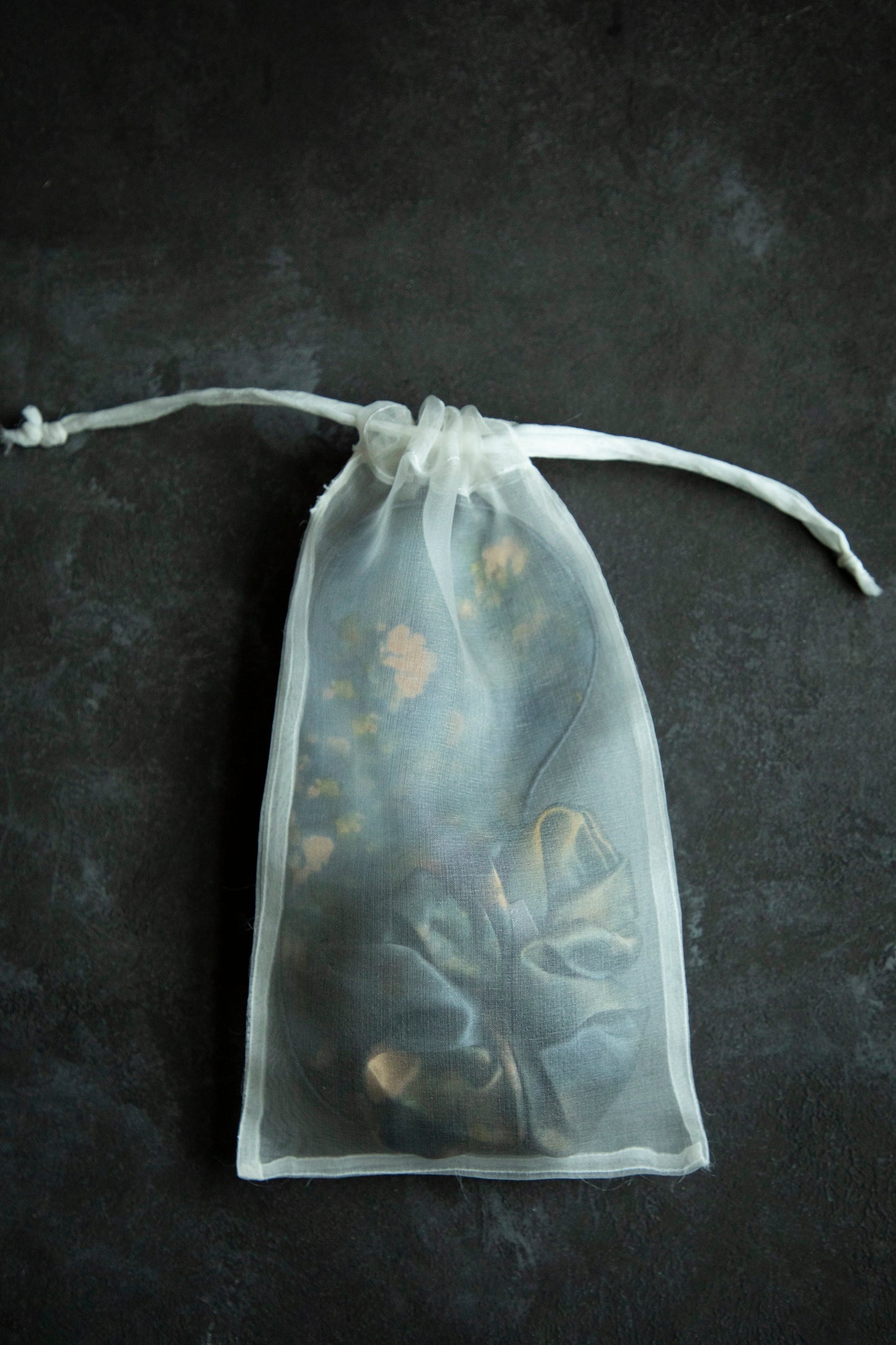Botanical Print • Silk Sleep Eye Mask + Hair Scrunchie Set / Midnight
